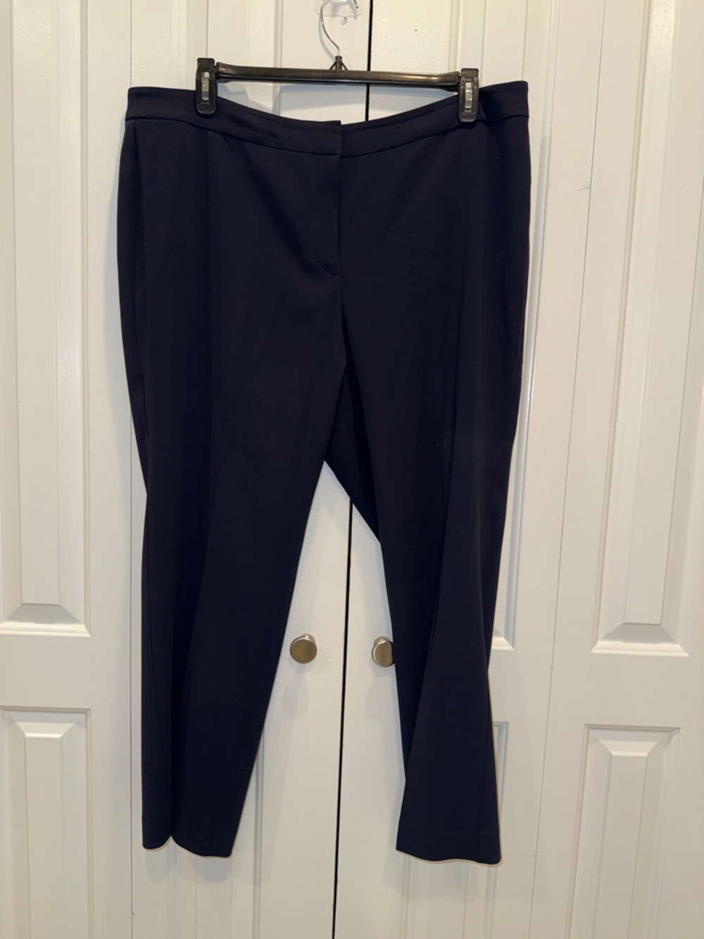 Women's Navy Straight-Leg Trousers - Classic Office Wear
